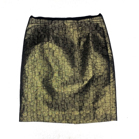 LOFT Dresses & Skirts - Ann Taylor LOFT Petite Gold and Black Skirt Size 0P